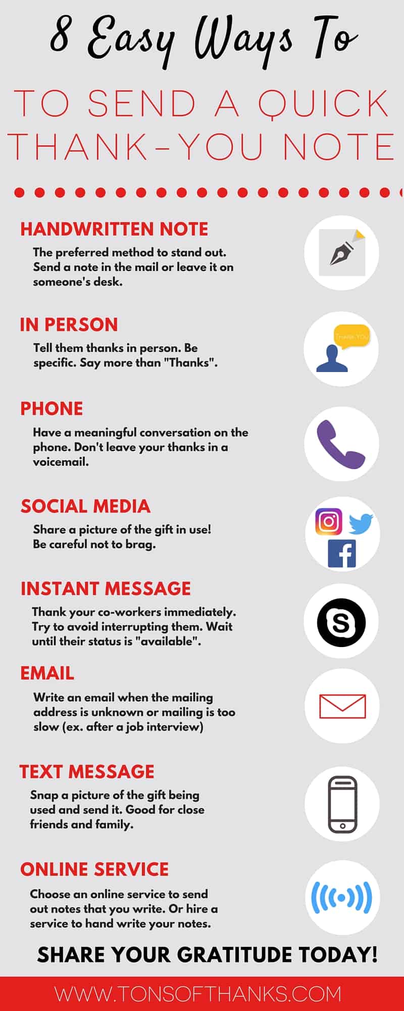 [Infographic] 8 Easy Ways To Send A Quick Thank You Note