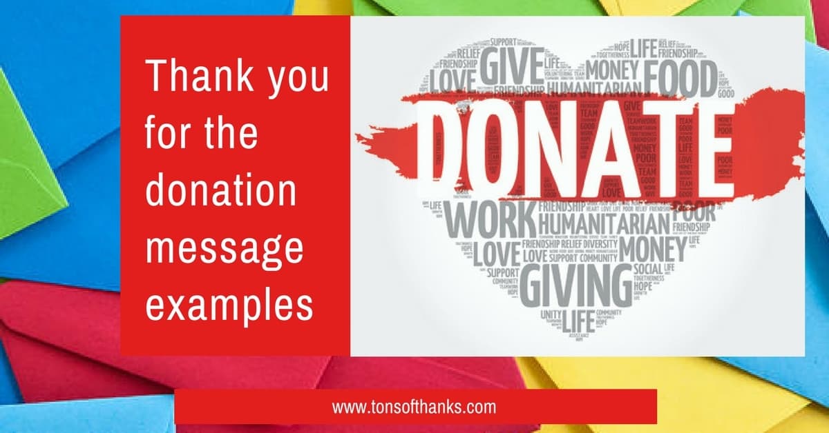 Thank You For The Donation Note Examples - 